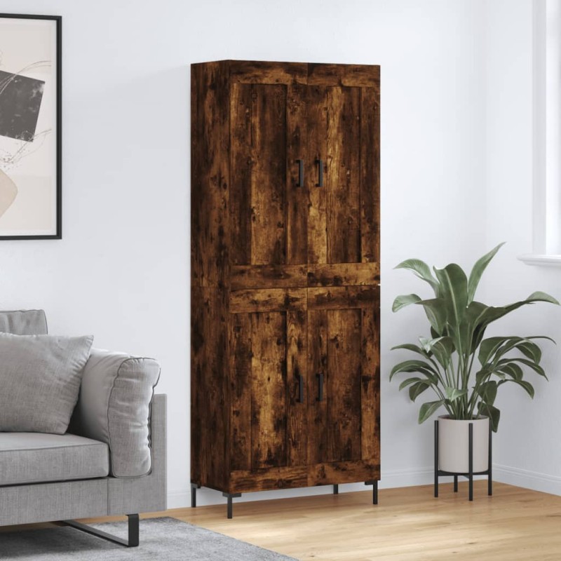 vidaXL Credenza Rovere Fumo 69,5x34x180 cm in Legno Multistrato vidaXL Credenza Rovere Fumo 69,5x34x180 cm in Legno Multistrato
