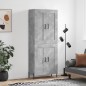 vidaXL Credenza Grigio Cemento 69,5x34x180 cm in Legno Multistrato vidaXL Credenza Grigio Cemento 69,5x34x180 cm in Legno Multistrato
