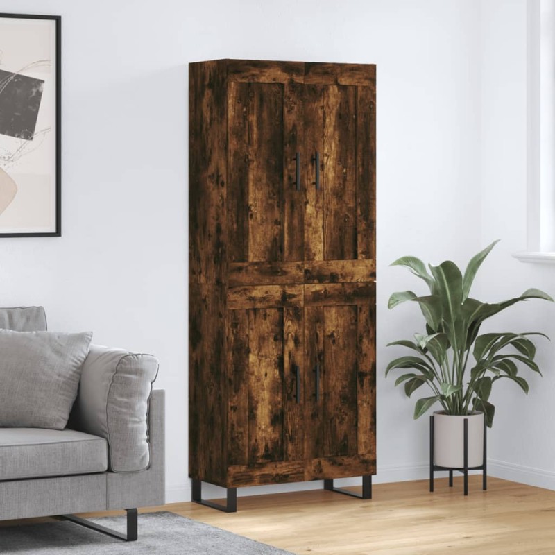 vidaXL Credenza Rovere Fumo 69,5x34x180 cm in Legno Multistrato vidaXL Credenza Rovere Fumo 69,5x34x180 cm in Legno Multistrato