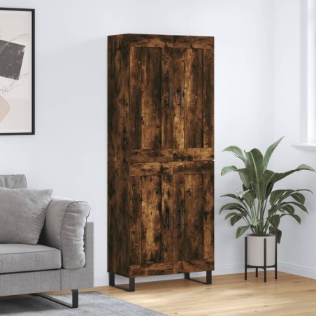 vidaXL Credenza Rovere Fumo  69,5x34x180 cm in Legno Multistrato