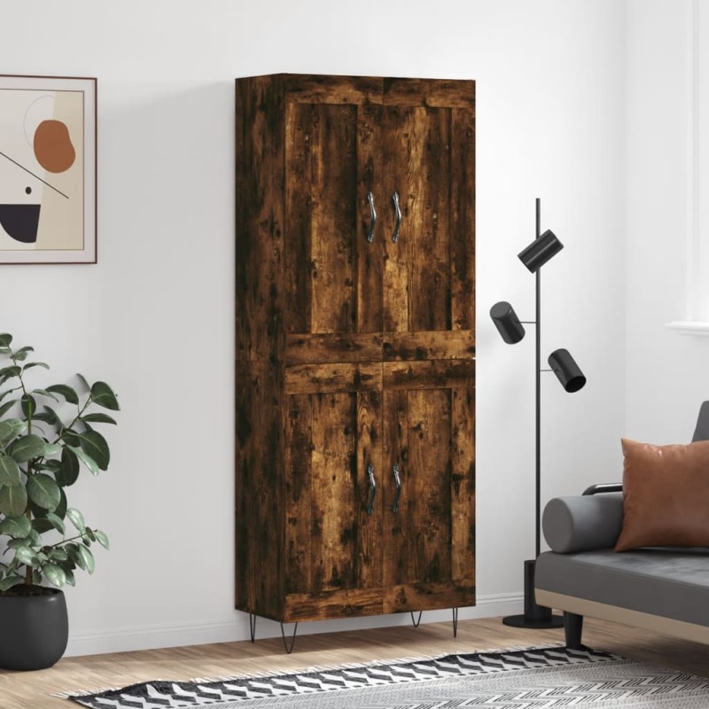 vidaXL Credenza Rovere Fumo 69,5x34x180 cm in Legno Multistrato vidaXL Credenza Rovere Fumo 69,5x34x180 cm in Legno Multistrato