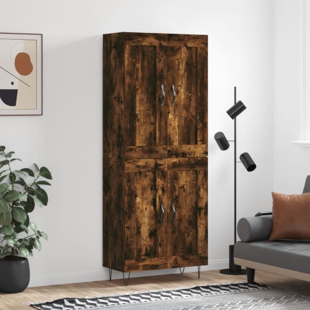 vidaXL Credenza Rovere Fumo  69,5x34x180 cm in Legno Multistrato