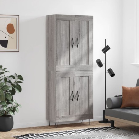 vidaXL Credenza Grigio Sonoma 69,5x34x180 cm in Legno Multistrato