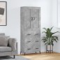 vidaXL Credenza Grigio Cemento 69,5x34x180 cm in Legno Multistrato vidaXL Credenza Grigio Cemento 69,5x34x180 cm in Legno Multistrato