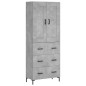 vidaXL Credenza Grigio Cemento 69,5x34x180 cm in Legno Multistrato vidaXL Credenza Grigio Cemento 69,5x34x180 cm in Legno Multistrato
