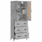 vidaXL Credenza Grigio Cemento 69,5x34x180 cm in Legno Multistrato vidaXL Credenza Grigio Cemento 69,5x34x180 cm in Legno Multistrato