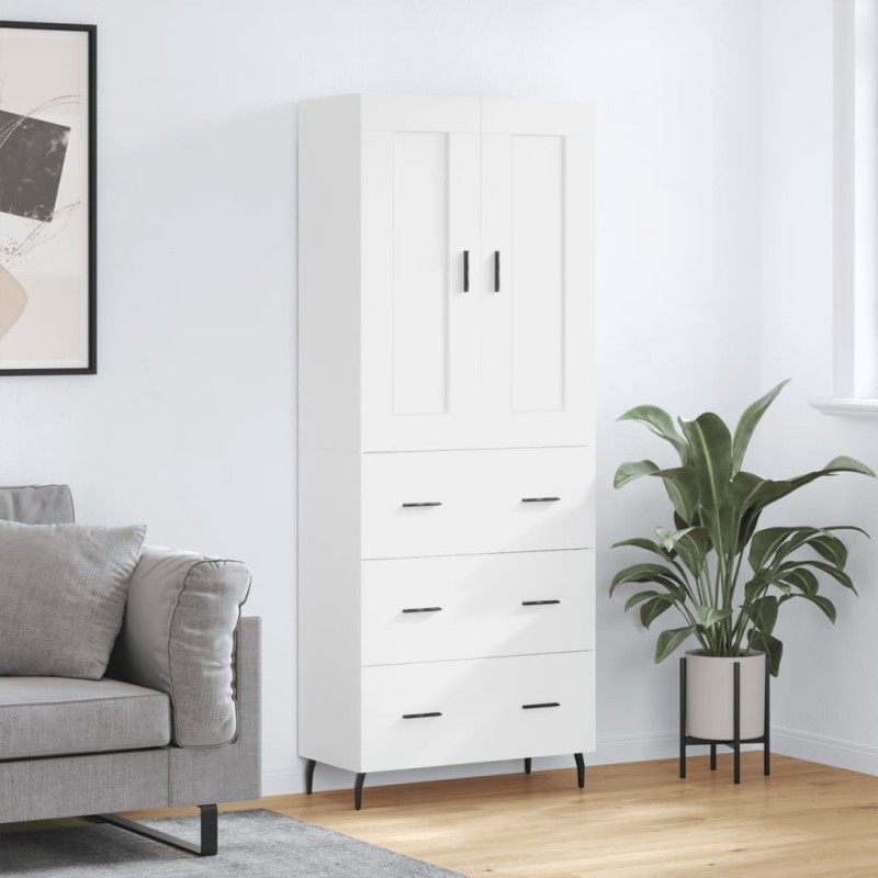vidaXL Credenza Bianca 69,5x34x180 cm in Legno Multistrato vidaXL Credenza Bianca 69,5x34x180 cm in Legno Multistrato
