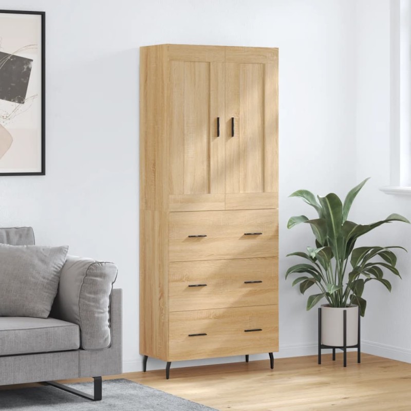 vidaXL Credenza Rovere Sonoma 69,5x34x180 cm in Legno Multistrato vidaXL Credenza Rovere Sonoma 69,5x34x180 cm in Legno Multistrato