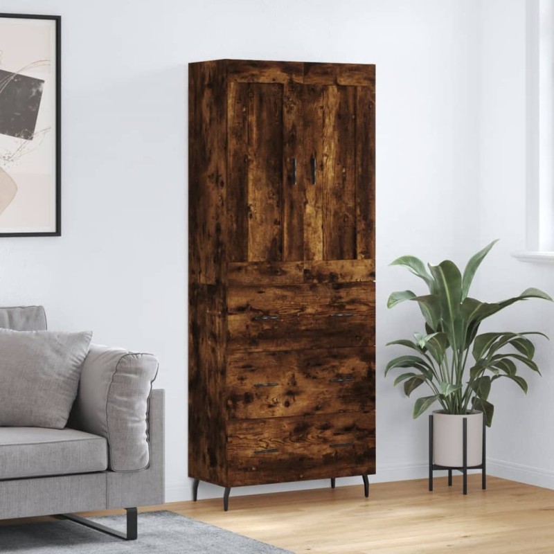 vidaXL Credenza Rovere Fumo 69,5x34x180 cm in Legno Multistrato vidaXL Credenza Rovere Fumo 69,5x34x180 cm in Legno Multistrato