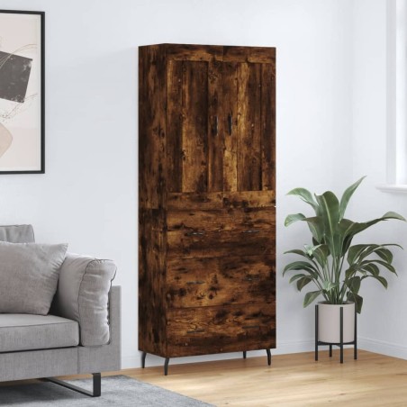 vidaXL Credenza Rovere Fumo  69,5x34x180 cm in Legno Multistrato