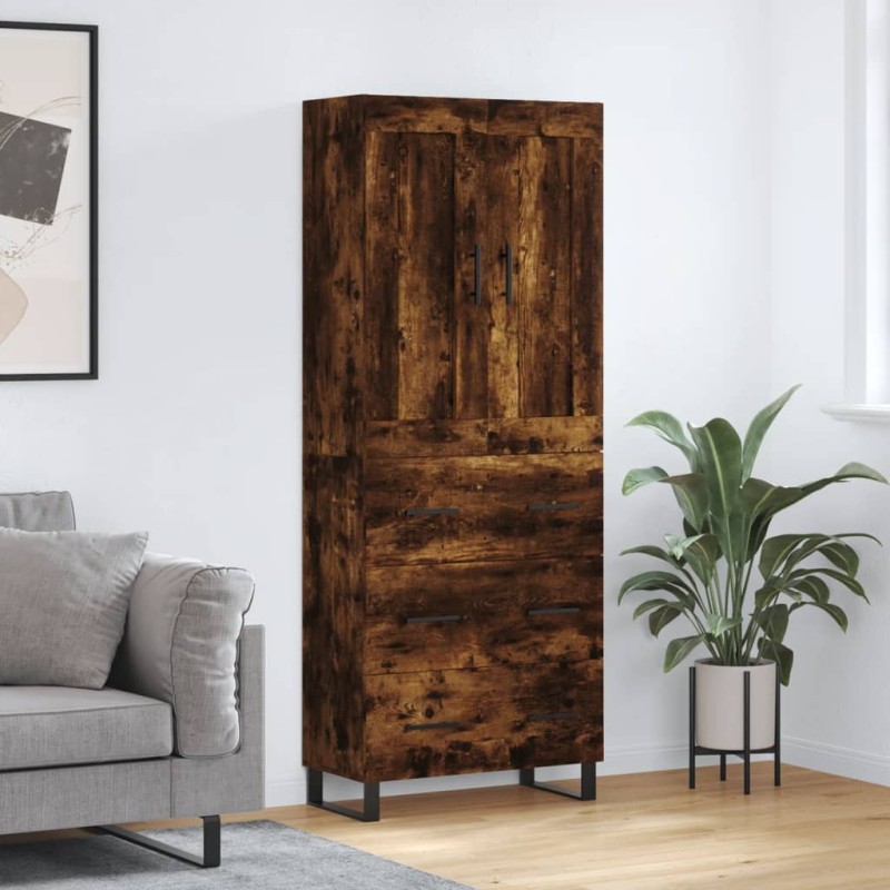 vidaXL Credenza Rovere Fumo 69,5x34x180 cm in Legno Multistrato vidaXL Credenza Rovere Fumo 69,5x34x180 cm in Legno Multistrato