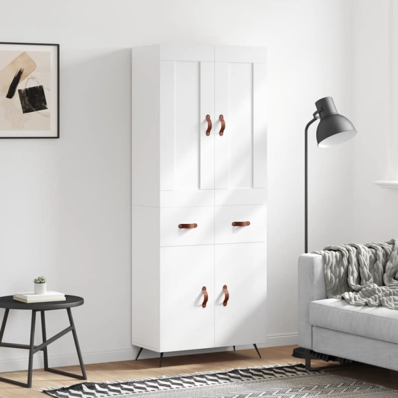 vidaXL Credenza Bianca 69,5x34x180 cm in Legno Multistrato vidaXL Credenza Bianca 69,5x34x180 cm in Legno Multistrato