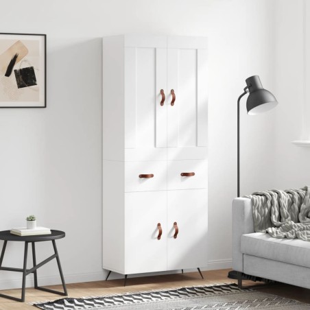 vidaXL Credenza Bianca 69,5x34x180 cm in Legno Multistrato