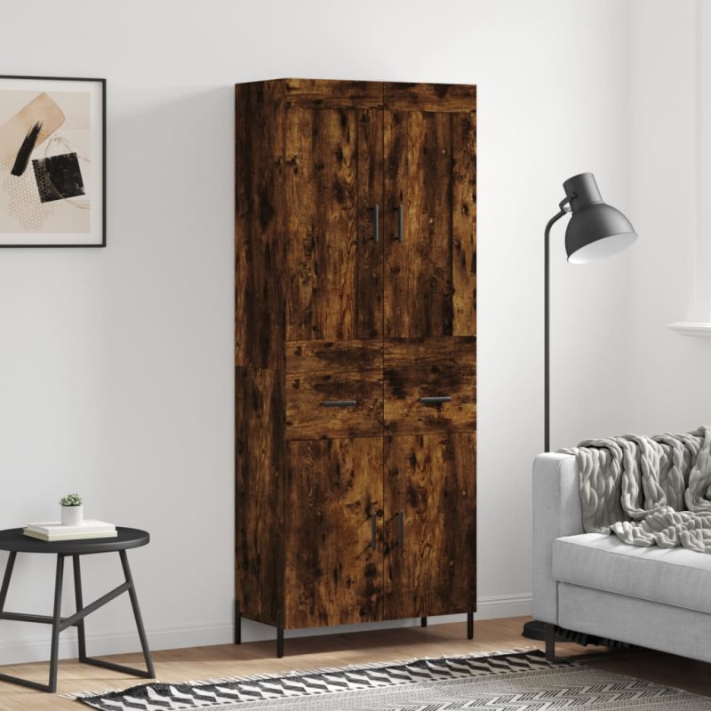 vidaXL Credenza Rovere Fumo 69,5x34x180 cm in Legno Multistrato vidaXL Credenza Rovere Fumo 69,5x34x180 cm in Legno Multistrato