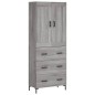 vidaXL Credenza Grigio Sonoma 69,5x34x180 cm in Legno Multistrato vidaXL Credenza Grigio Sonoma 69,5x34x180 cm in Legno Multistrato