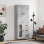 vidaXL Credenza Grigio Cemento 69,5x34x180 cm in Legno Multistrato vidaXL Credenza Grigio Cemento 69,5x34x180 cm in Legno Multistrato