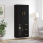vidaXL Credenza Nera 69,5x34x180 cm in Legno Multistrato vidaXL Credenza Nera 69,5x34x180 cm in Legno Multistrato