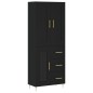 vidaXL Credenza Nera 69,5x34x180 cm in Legno Multistrato vidaXL Credenza Nera 69,5x34x180 cm in Legno Multistrato