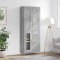 vidaXL Credenza Grigio Cemento 69,5x34x180 cm in Legno Multistrato vidaXL Credenza Grigio Cemento 69,5x34x180 cm in Legno Multistrato