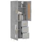 vidaXL Credenza Grigio Cemento 69,5x34x180 cm in Legno Multistrato vidaXL Credenza Grigio Cemento 69,5x34x180 cm in Legno Multistrato