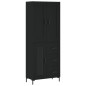 vidaXL Credenza Nera 69,5x34x180 cm in Legno Multistrato vidaXL Credenza Nera 69,5x34x180 cm in Legno Multistrato