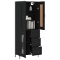 vidaXL Credenza Nera 69,5x34x180 cm in Legno Multistrato vidaXL Credenza Nera 69,5x34x180 cm in Legno Multistrato