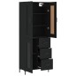vidaXL Credenza Nera 69,5x34x180 cm in Legno Multistrato vidaXL Credenza Nera 69,5x34x180 cm in Legno Multistrato