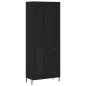 vidaXL Credenza Nera 69,5x34x180 cm in Legno Multistrato vidaXL Credenza Nera 69,5x34x180 cm in Legno Multistrato