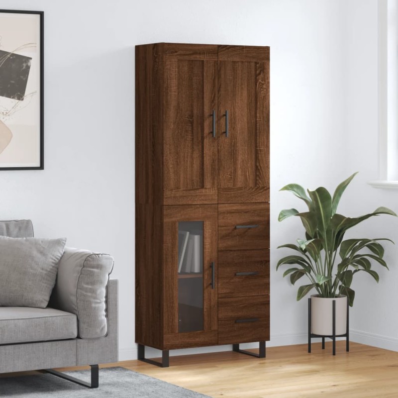 vidaXL Credenza Rovere Marrone 69,5x34x180 cm in Legno Multistrato vidaXL Credenza Rovere Marrone 69,5x34x180 cm in Legno Multistrato