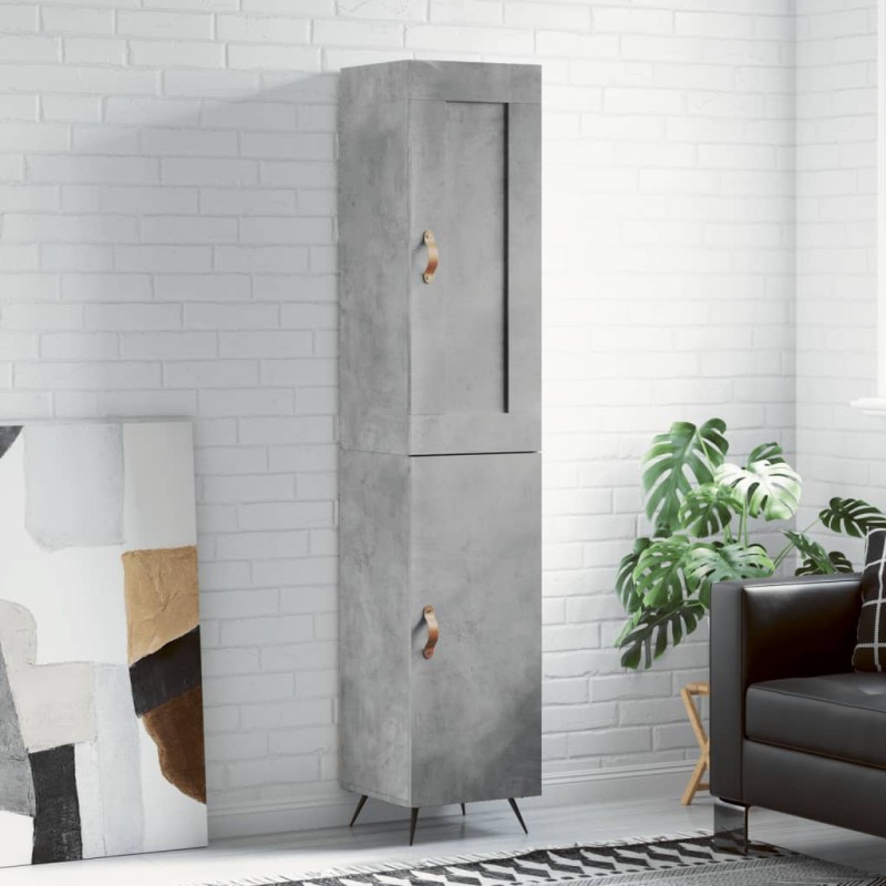vidaXL Credenza Grigio Cemento 34,5x34x180 cm in Legno Multistrato vidaXL Credenza Grigio Cemento 34,5x34x180 cm in Legno Multistrato