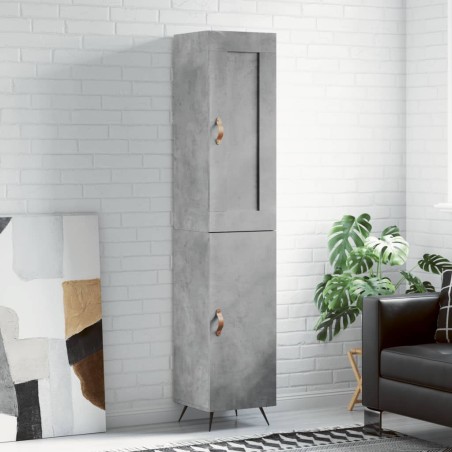 vidaXL Credenza Grigio Cemento 34,5x34x180 cm in Legno Multistrato