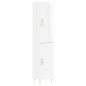 vidaXL Credenza 34,5x34x180 cm in Legno Multistrato Bianco Lucido vidaXL Credenza 34,5x34x180 cm in Legno Multistrato Bianco Lucido