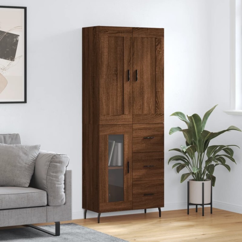 vidaXL Credenza Rovere Marrone 69,5x34x180 cm in Legno Multistrato vidaXL Credenza Rovere Marrone 69,5x34x180 cm in Legno Multistrato