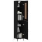 vidaXL Credenza Nera 34,5x34x180 cm in Legno Multistrato vidaXL Credenza Nera 34,5x34x180 cm in Legno Multistrato