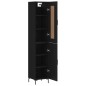 vidaXL Credenza Nera 34,5x34x180 cm in Legno Multistrato vidaXL Credenza Nera 34,5x34x180 cm in Legno Multistrato