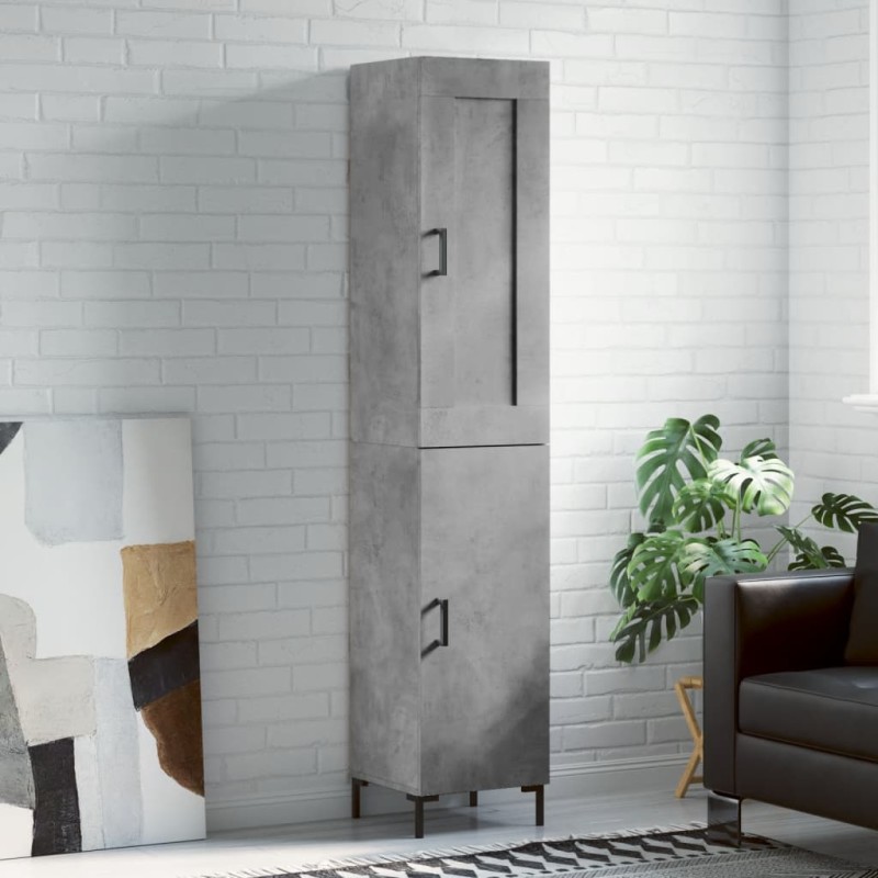 vidaXL Credenza Grigio Cemento 34,5x34x180 cm in Legno Multistrato vidaXL Credenza Grigio Cemento 34,5x34x180 cm in Legno Multistrato