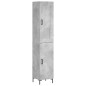 vidaXL Credenza Grigio Cemento 34,5x34x180 cm in Legno Multistrato vidaXL Credenza Grigio Cemento 34,5x34x180 cm in Legno Multistrato