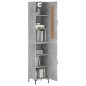vidaXL Credenza Grigio Cemento 34,5x34x180 cm in Legno Multistrato vidaXL Credenza Grigio Cemento 34,5x34x180 cm in Legno Multistrato