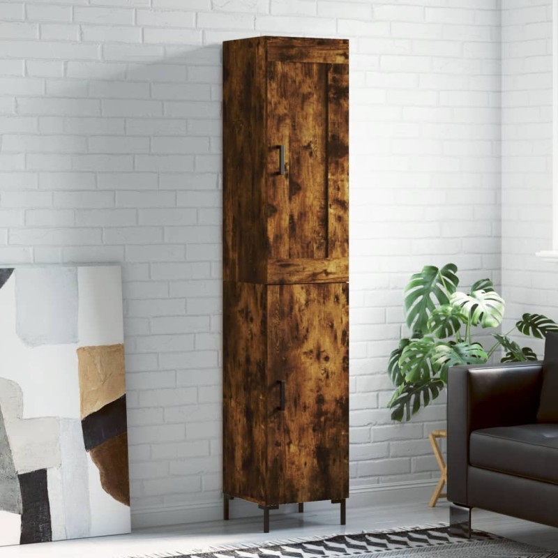 vidaXL Credenza Rovere Fumo 34,5x34x180 cm in Legno Multistrato vidaXL Credenza Rovere Fumo 34,5x34x180 cm in Legno Multistrato