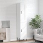 vidaXL Credenza 34,5x34x180 cm in Legno Multistrato Bianco Lucido