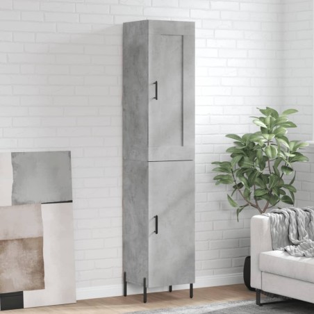 vidaXL Credenza Grigio Cemento 34,5x34x180 cm in Legno Multistrato