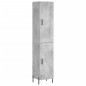 vidaXL Credenza Grigio Cemento 34,5x34x180 cm in Legno Multistrato vidaXL Credenza Grigio Cemento 34,5x34x180 cm in Legno Multistrato