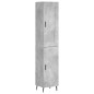 vidaXL Credenza Grigio Cemento 34,5x34x180 cm in Legno Multistrato vidaXL Credenza Grigio Cemento 34,5x34x180 cm in Legno Multistrato