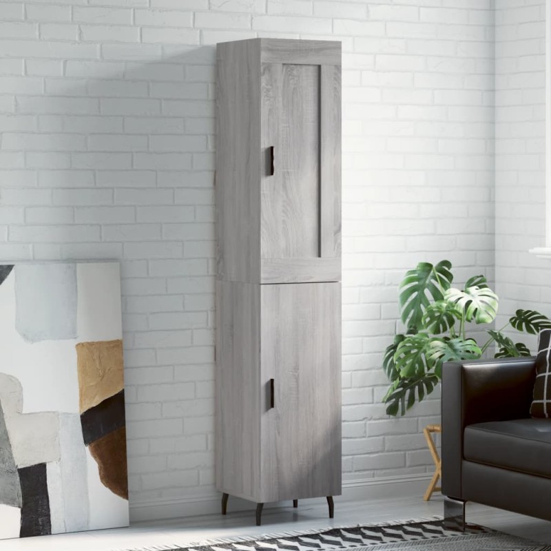 vidaXL Credenza Grigio Sonoma 34,5x34x180 cm in Legno Multistrato vidaXL Credenza Grigio Sonoma 34,5x34x180 cm in Legno Multistrato