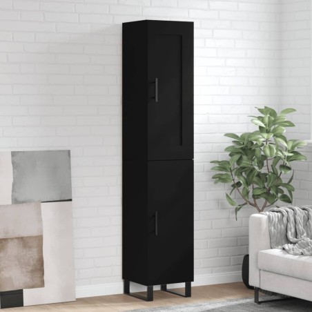 vidaXL Credenza Nera 34,5x34x180 cm in Legno Multistrato