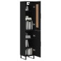 vidaXL Credenza Nera 34,5x34x180 cm in Legno Multistrato vidaXL Credenza Nera 34,5x34x180 cm in Legno Multistrato