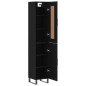 vidaXL Credenza Nera 34,5x34x180 cm in Legno Multistrato vidaXL Credenza Nera 34,5x34x180 cm in Legno Multistrato