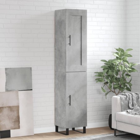 vidaXL Credenza Grigio Cemento 34,5x34x180 cm in Legno Multistrato