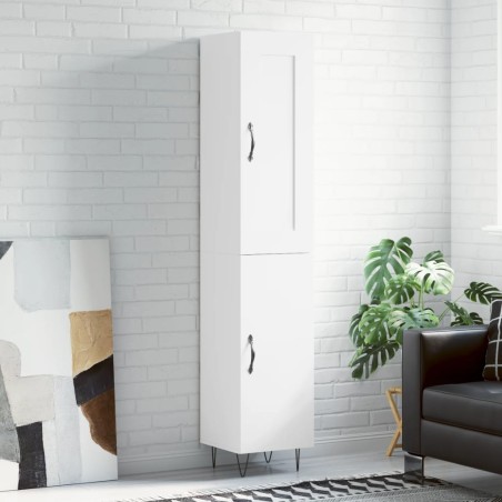 vidaXL Credenza Bianca 34,5x34x180 cm in Legno Multistrato