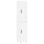 vidaXL Credenza Bianca 34,5x34x180 cm in Legno Multistrato vidaXL Credenza Bianca 34,5x34x180 cm in Legno Multistrato